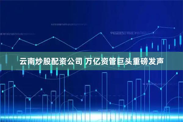 云南炒股配资公司 万亿资管巨头重磅发声
